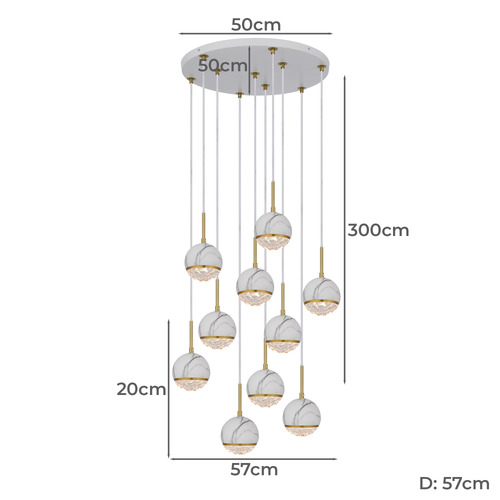Oneta 10 Light Iron Pendant