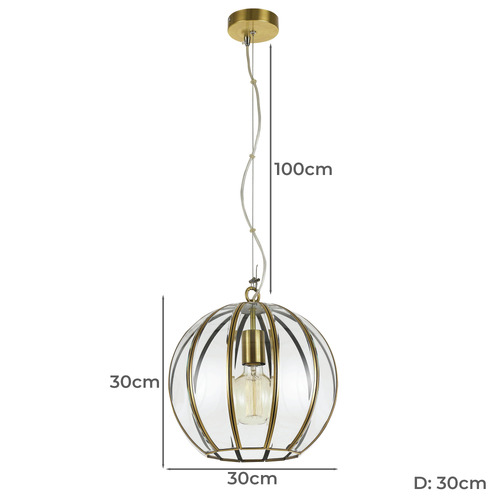 Brass Medina 1 Light Metal Pendant