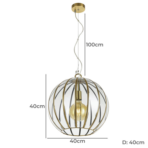 Brass Medina 1 Light Metal Pendant