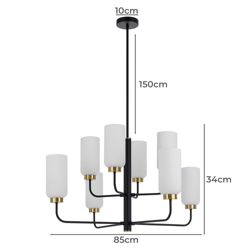 Jaramillo 8 Light Metal & Glass Pendant