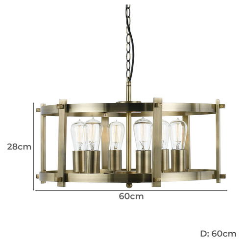 Black Finley 6 Light Metal Pendant