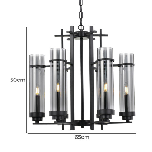 Black Burgess 6 Light Metal Chandelier