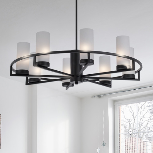 Cassius 8 Light Metal & Glass Pendant