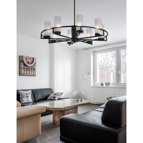 Cassius 8 Light Metal & Glass Pendant