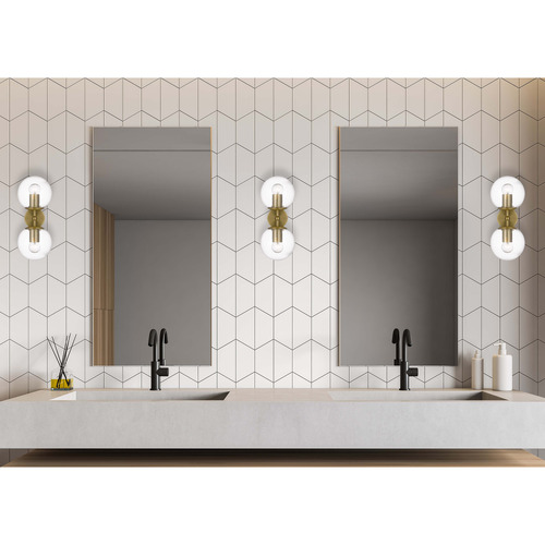 Ria 2 Light Metal & Glass Wall Lamp