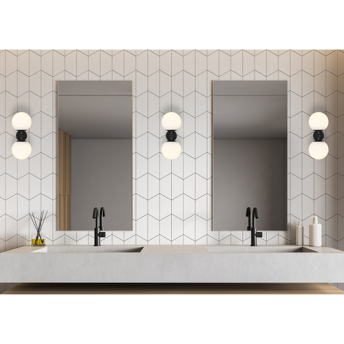 Ria 2 Light Metal & Glass Wall Lamp
