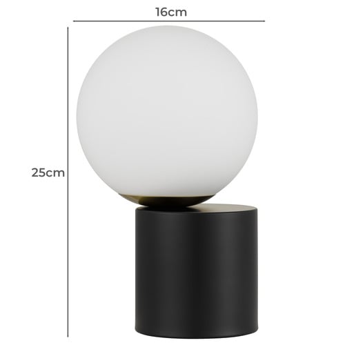 25cm Maxim Glass & Iron Table Lamp