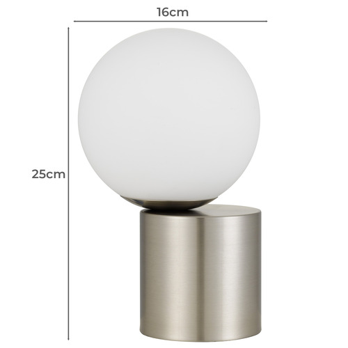 25cm Maxim Glass & Iron Table Lamp