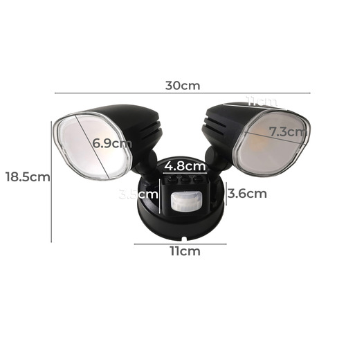 Ikeda 2 Light LED Security Light with Sensor
