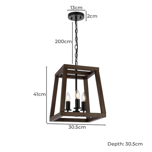 Urban 3 Light Iron Pendant
