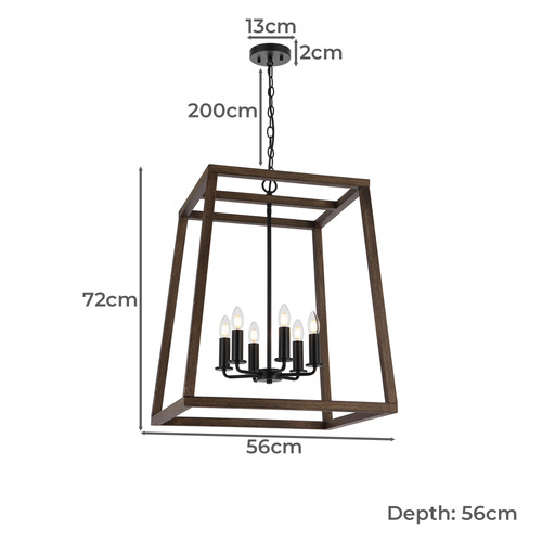Urban 6 Light Iron Pendant