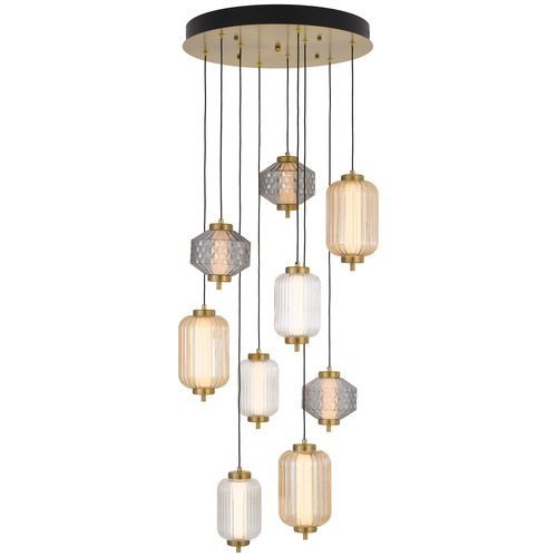 Brass Altos 9 Light Pendant