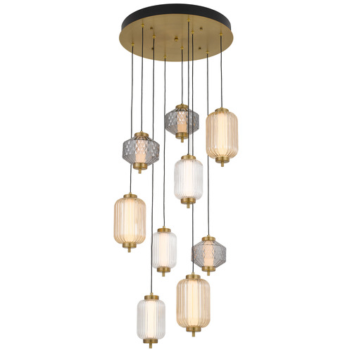 Brass Altos 9 Light Pendant