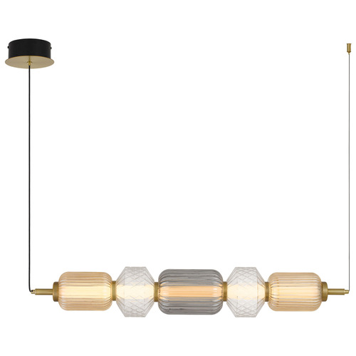 Brass Altos Vertical 5 Light Pendant