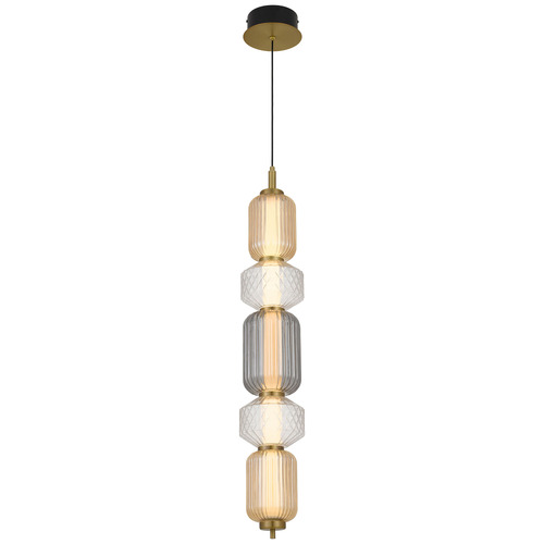 Brass Altos Vertical 5 Light Pendant