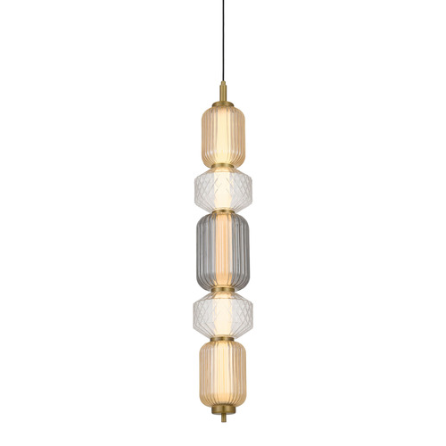 Brass Altos Vertical 5 Light Pendant