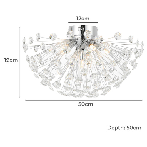 Tiffany 6 Light Flush Mount Ceiling Light
