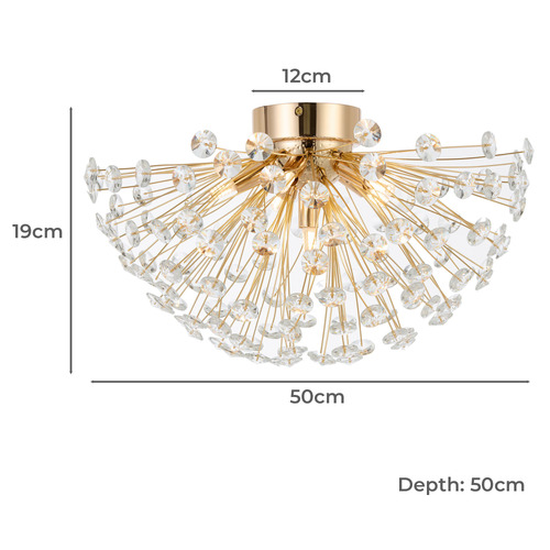 Tiffany 6 Light Flush Mount Ceiling Light