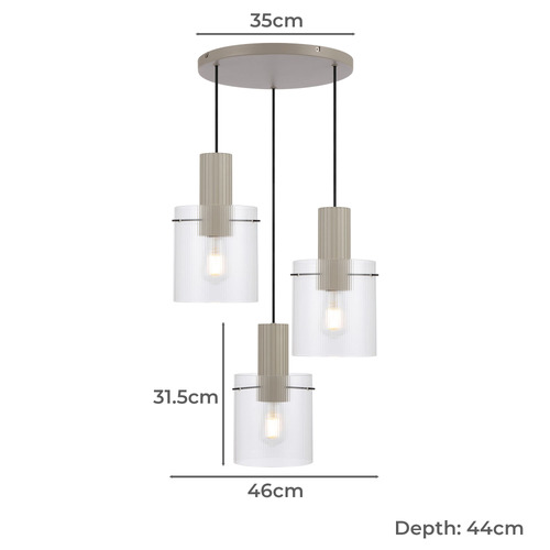 Theon 3 Light Pendant