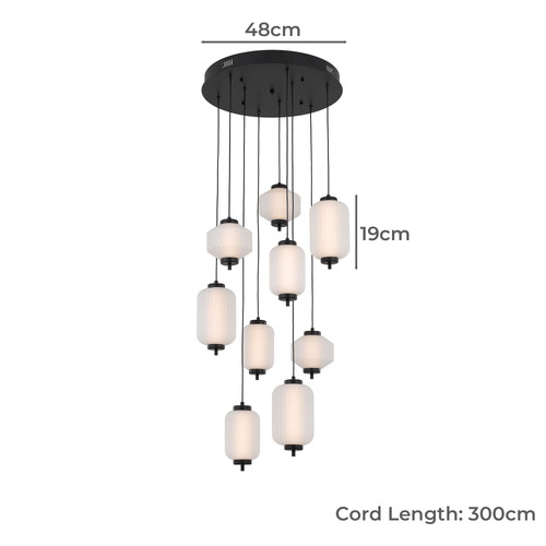 Black Altos 9 Light LED Pendant