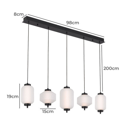 Black Altos 5 Light LED Pendant