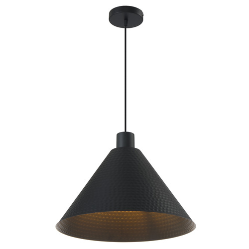 Tiago-Hammered-Metal-Cone-Pendant-Light