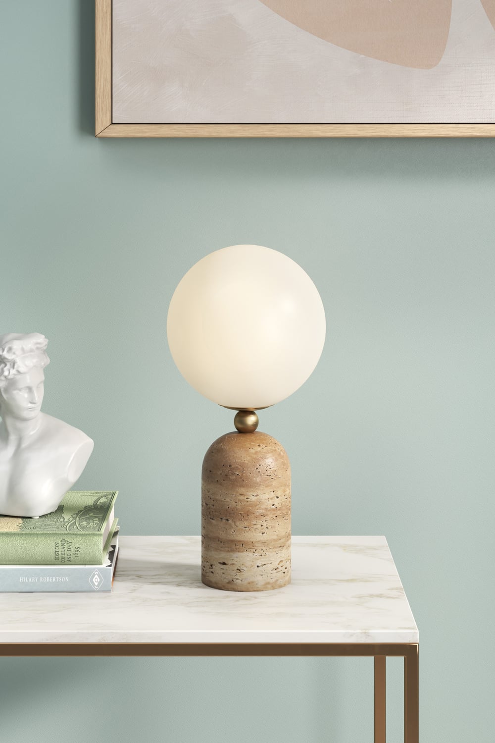 Aseneth Travertine Table Lamp