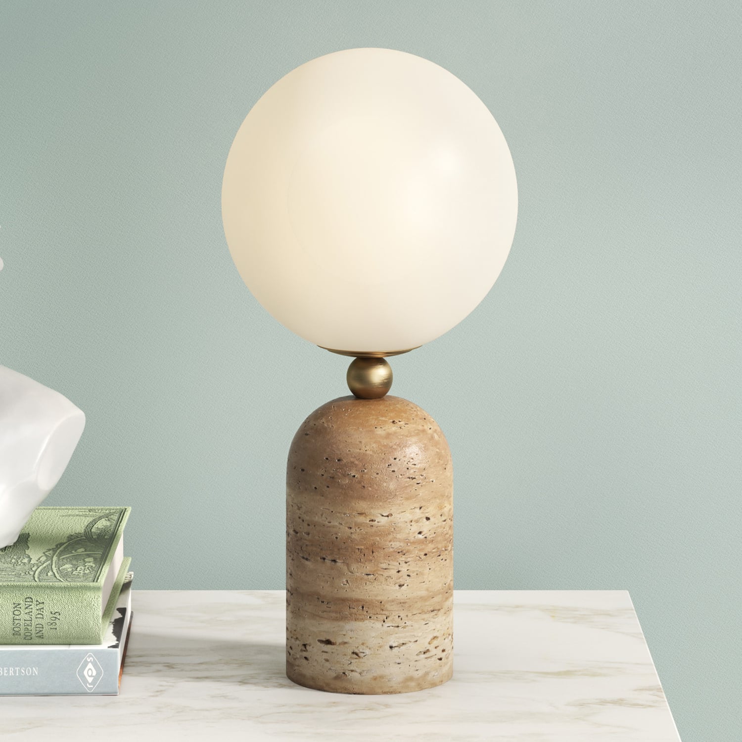 Aseneth Travertine Table Lamp