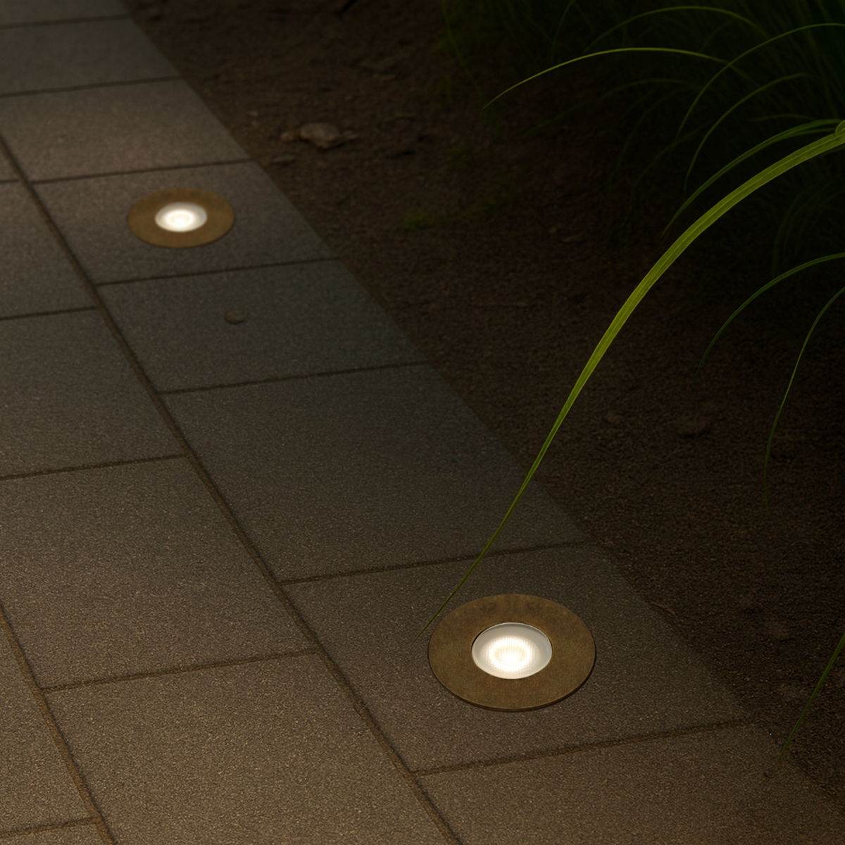 Iker Brass LED Inground Uplight