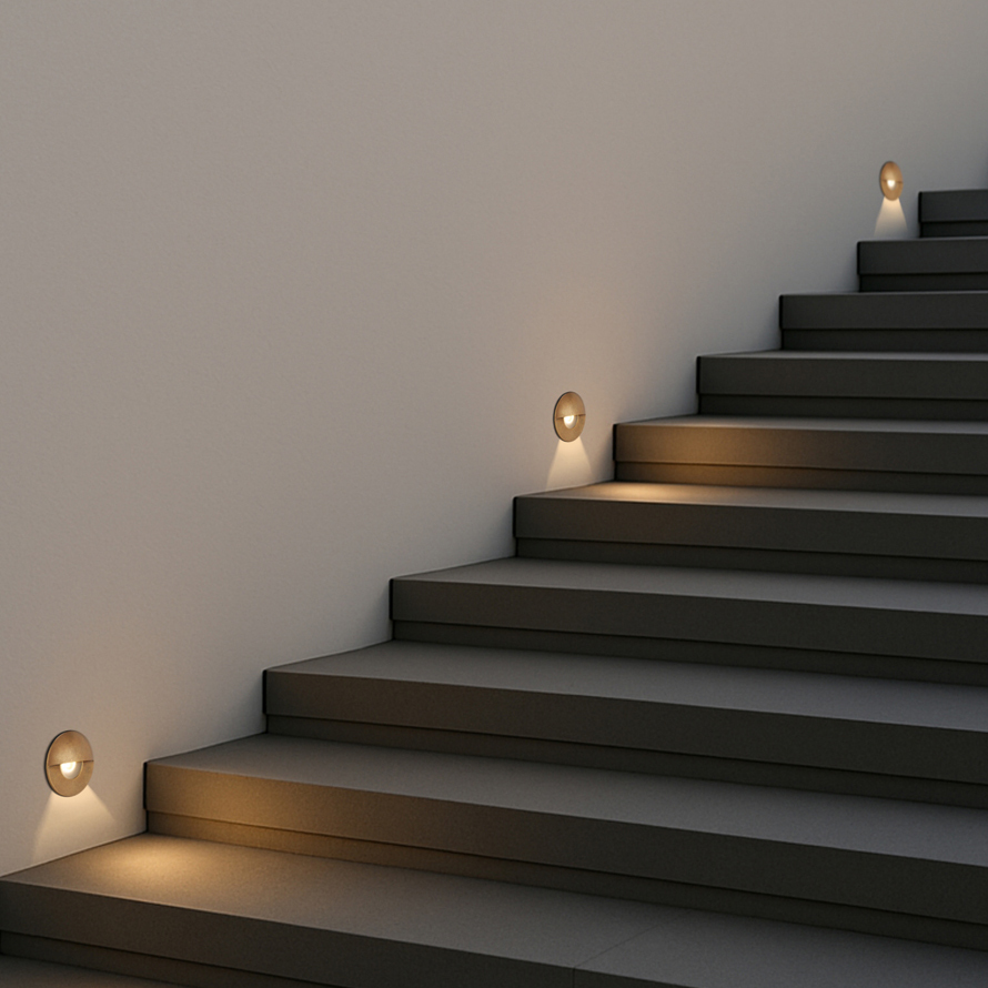 Iker Brass LED Step Light