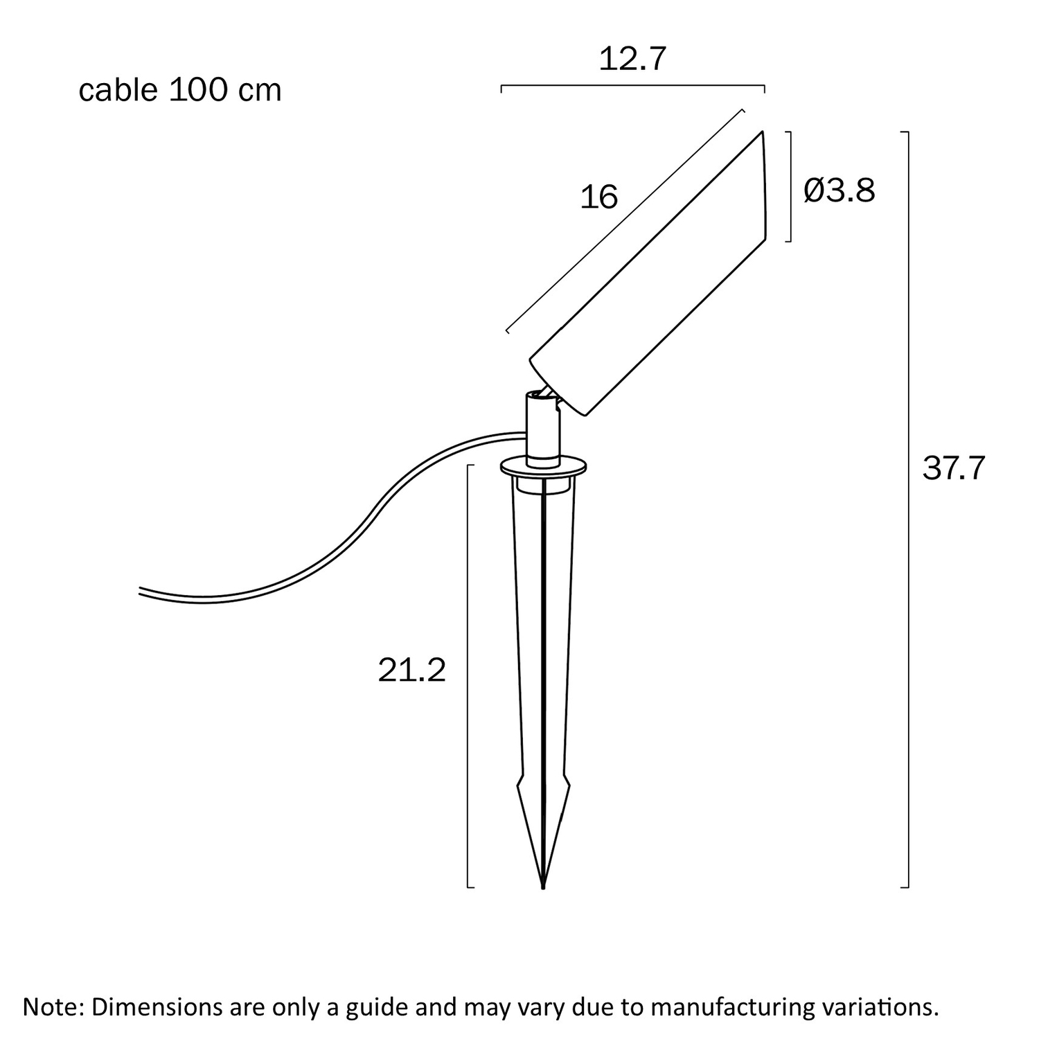 Alessia Brass LED Garden Spike Light