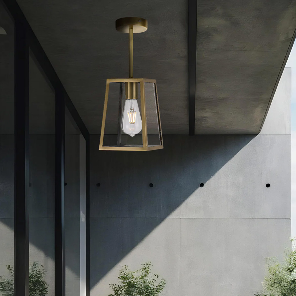 Scottsdale Small Brass 3-Way Exterior Pendant
