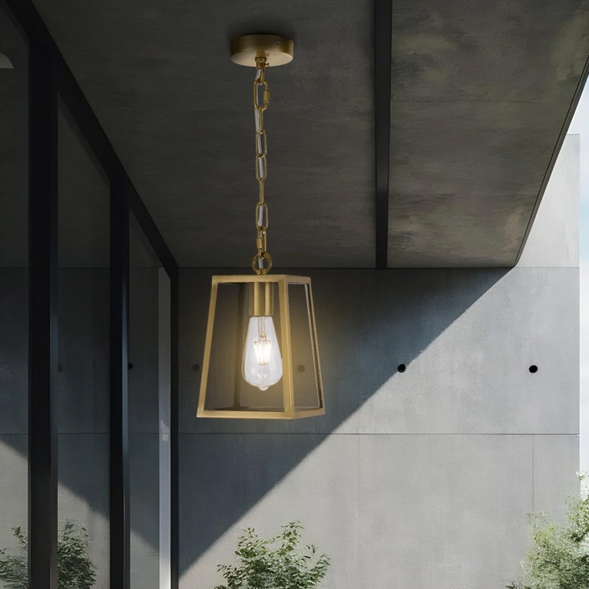 Scottsdale Small Brass 3-Way Exterior Pendant