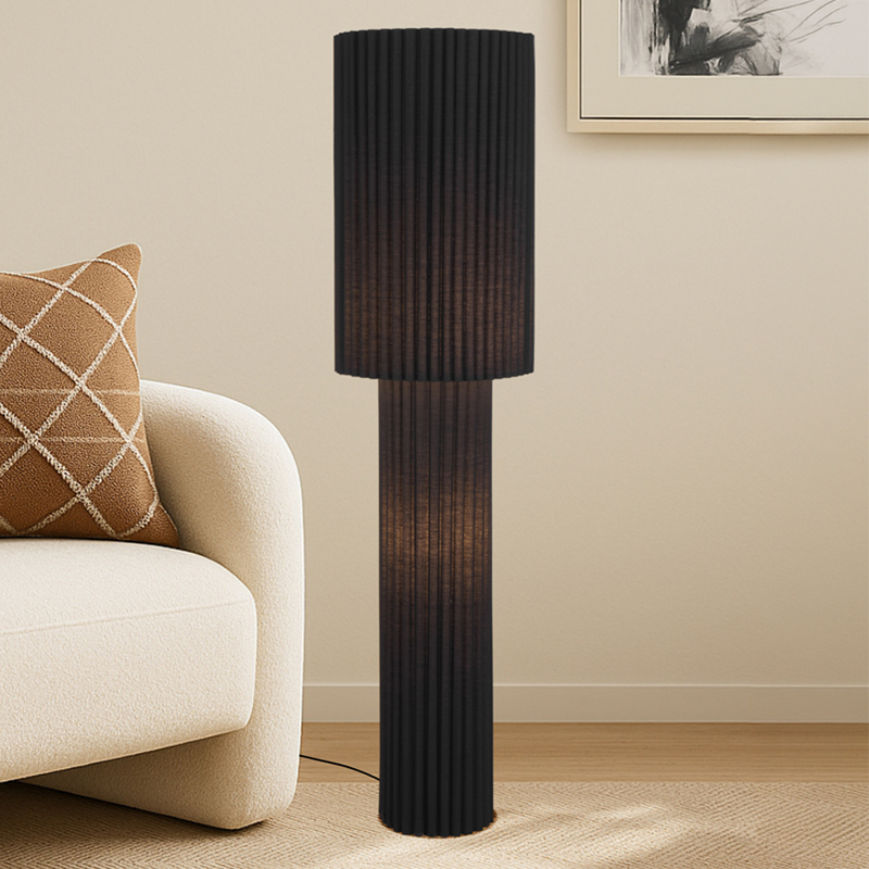 Imogen Iron & Fabric 2 Light Floor Lamp