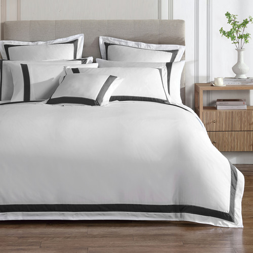 Charcoal Bentley 600TC Cotton Sateen Quilt Cover Set