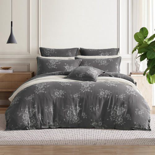 Charcoal Maisey Overdyed Cotton Quilt Cover Set