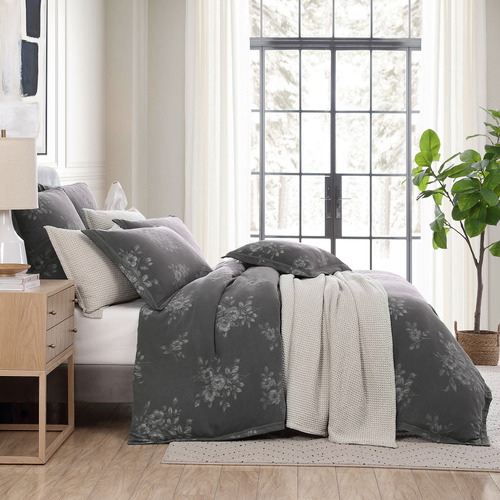 Charcoal Maisey Overdyed Cotton Quilt Cover Set