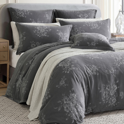 Charcoal Maisey Overdyed Cotton Quilt Cover Set