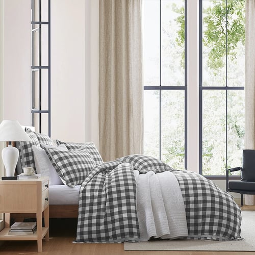 Charcoal Waverley Quilt Cover Set