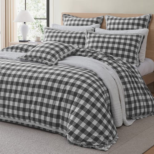 Charcoal Waverley Quilt Cover Set