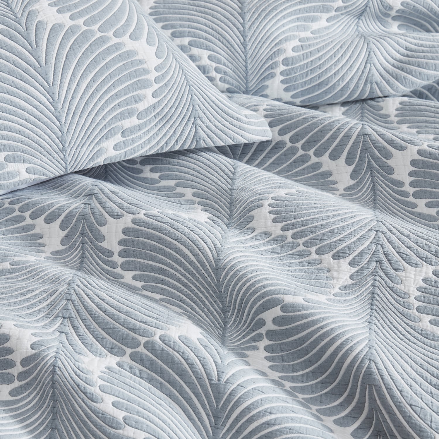 Chambray Monsera Jacquard Quilt Cover Set