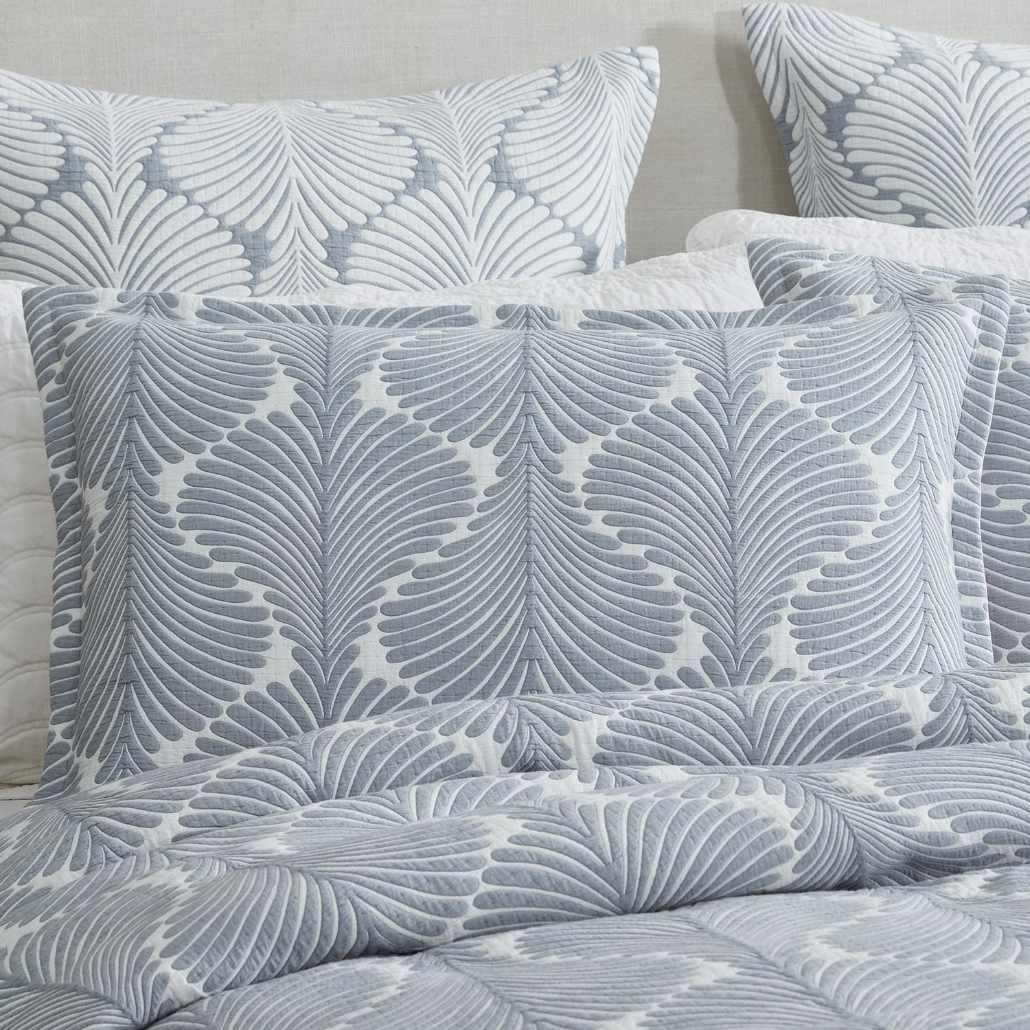 Chambray Monsera Jacquard Quilt Cover Set