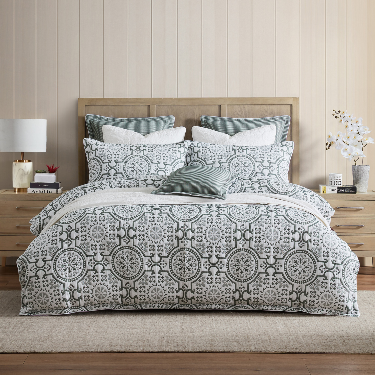 Cilantro Mayfair Jacquard Quilt Cover Set
