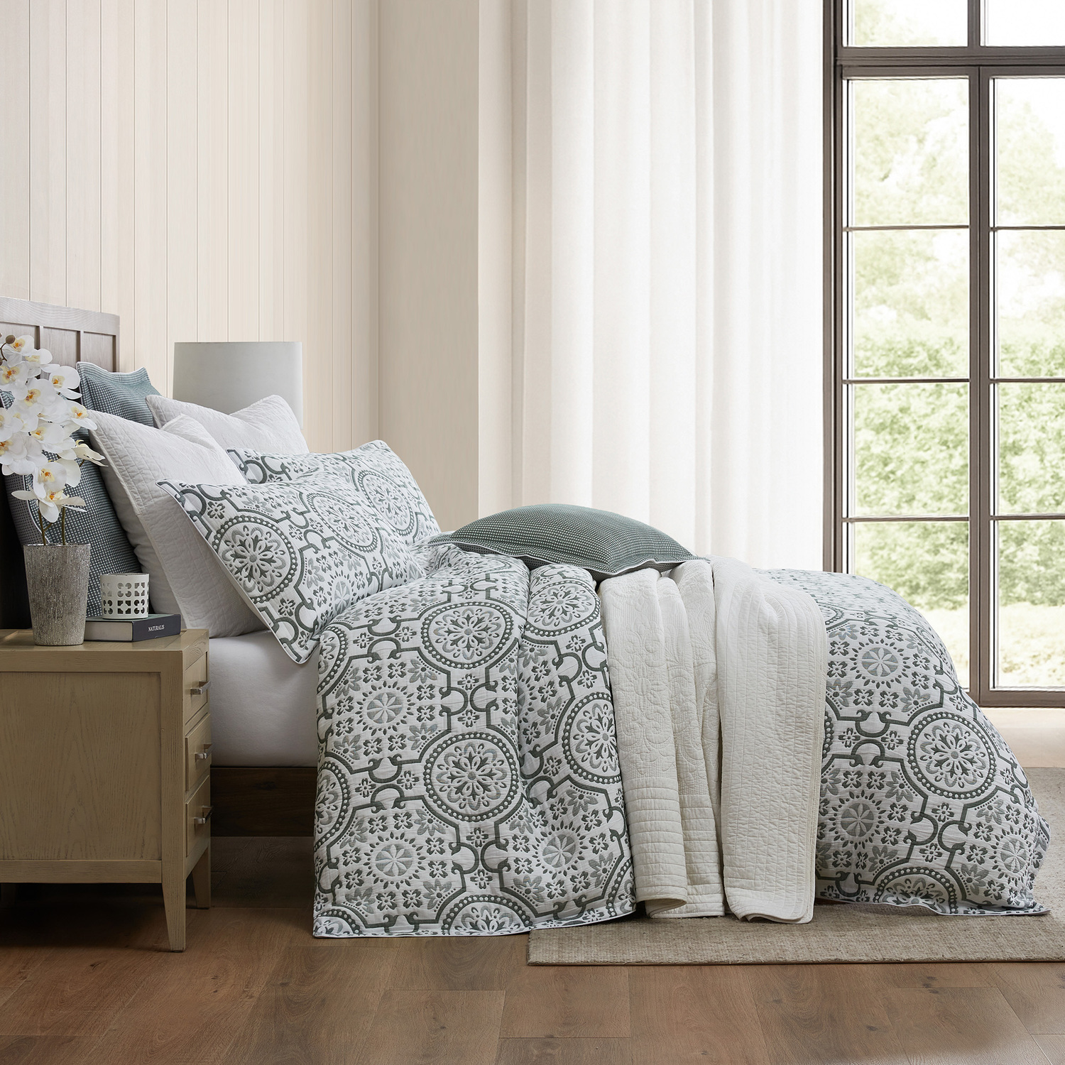 Cilantro Mayfair Jacquard Quilt Cover Set