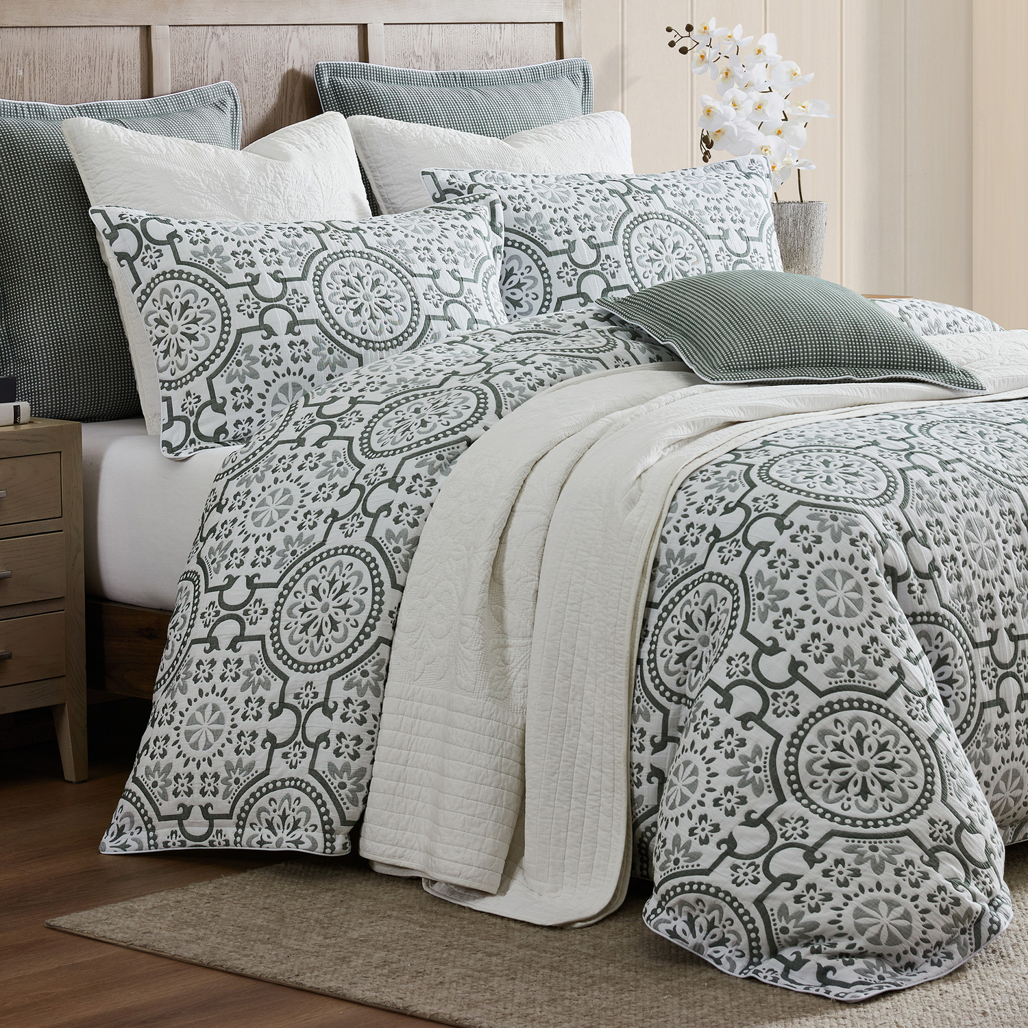 Cilantro Mayfair Jacquard Quilt Cover Set