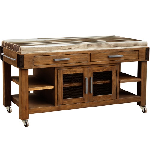 Hawthorne Home Munich Pine Kitchen Cart Reviews Temple Webster