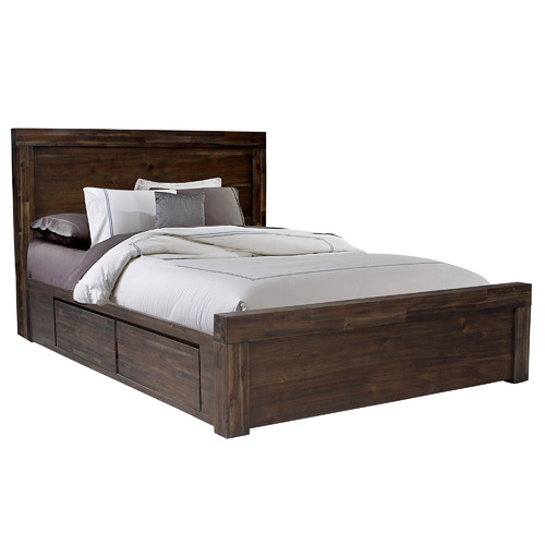 Elizabeth Acacia Wood Bed with 4 Drawers Temple & ster