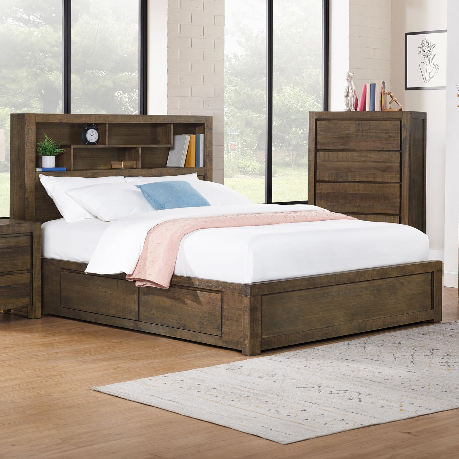 Oliver Bookcase Bed with 4 Drawers