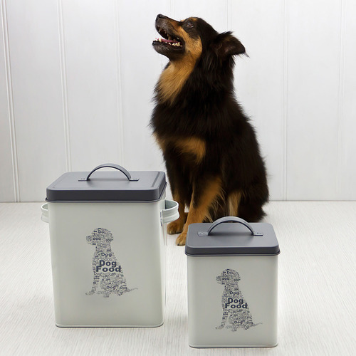 Tuffsteel 2 Piece Pet Corner Dog Food Storage Tin Set Temple & ster