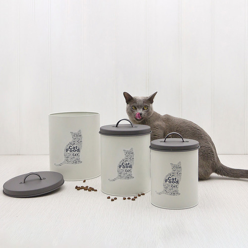 Tuffsteel 3 Piece Pet Corner Cat Food Storage Tin Set Temple & ster